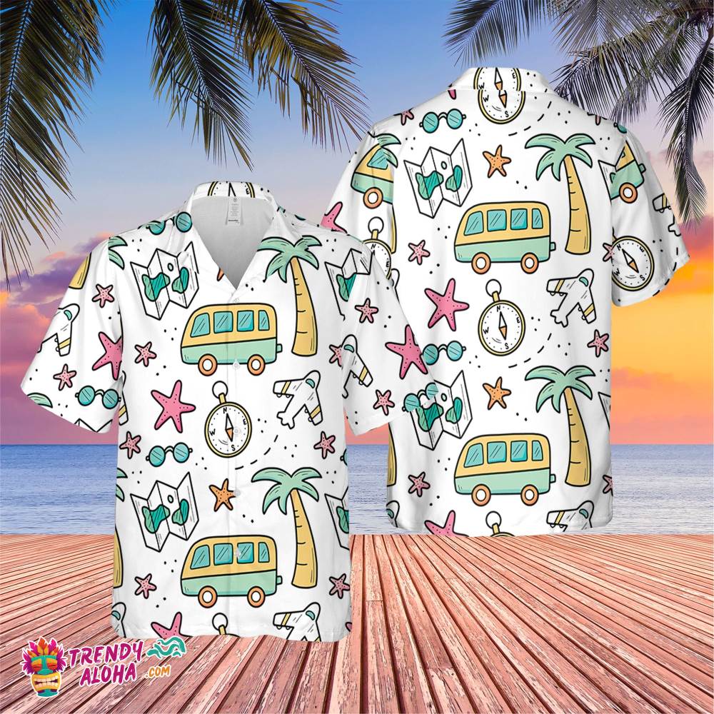 Cute Travel Hawaiin Trending Hawaiian Shirt, Summer Vacation Hawaiian Shirt Cute Travel Hawaiin Trending Hawaiian Shirt, Summer Vacation Hawaiian Shirt