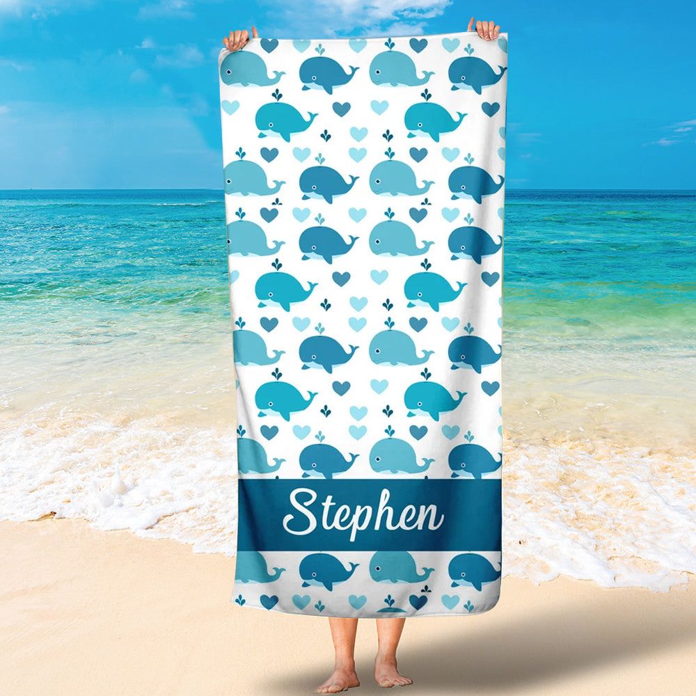 Cute Whale Design Personalized Kids Lovely Summer Beach Towels