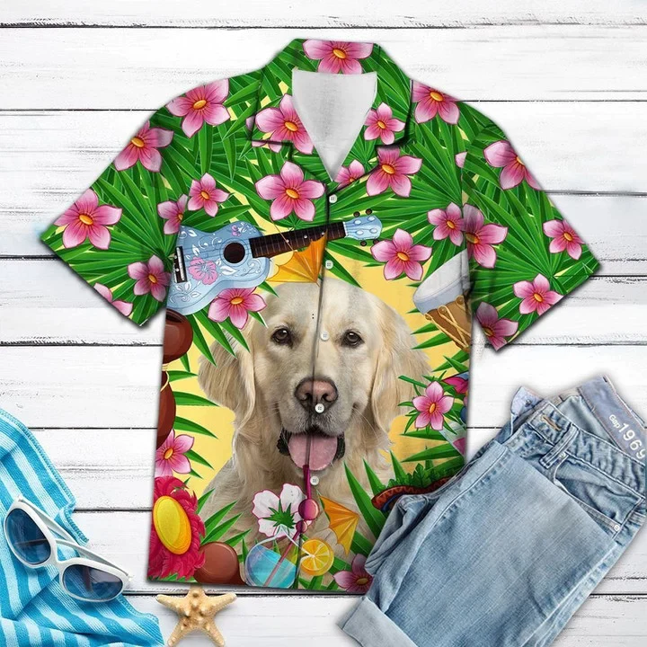 Cutest Golden Retriever Enjoy Summer Party Trendy Hawaiian Shirt, Summer Dog Trendy Hawaiian Shirt Cutest Golden Retriever Enjoy Summer Party Trendy Hawaiian Shirt, Summer Dog Trendy Hawaiian Shirt