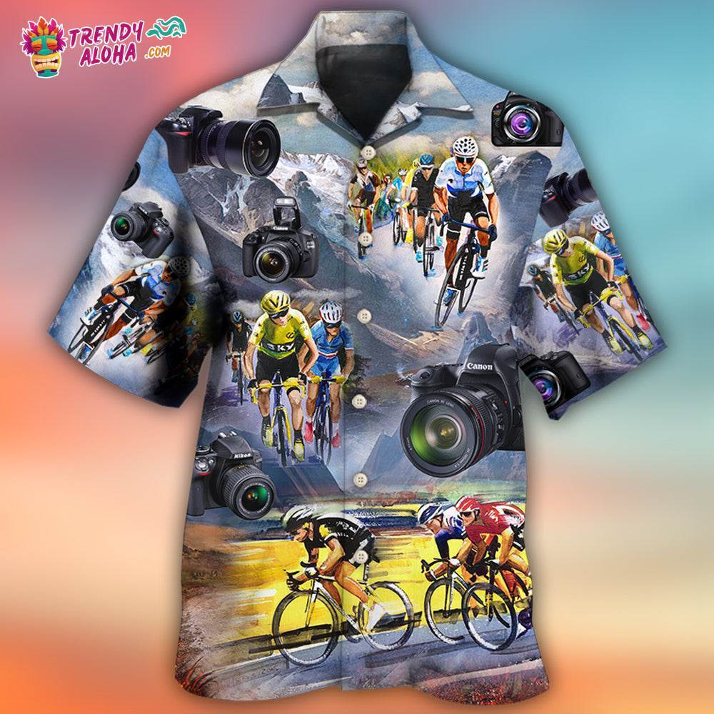 Cycling And Photography Lover Moutain Painting Hawaiian Shirt – Trendy Aloha