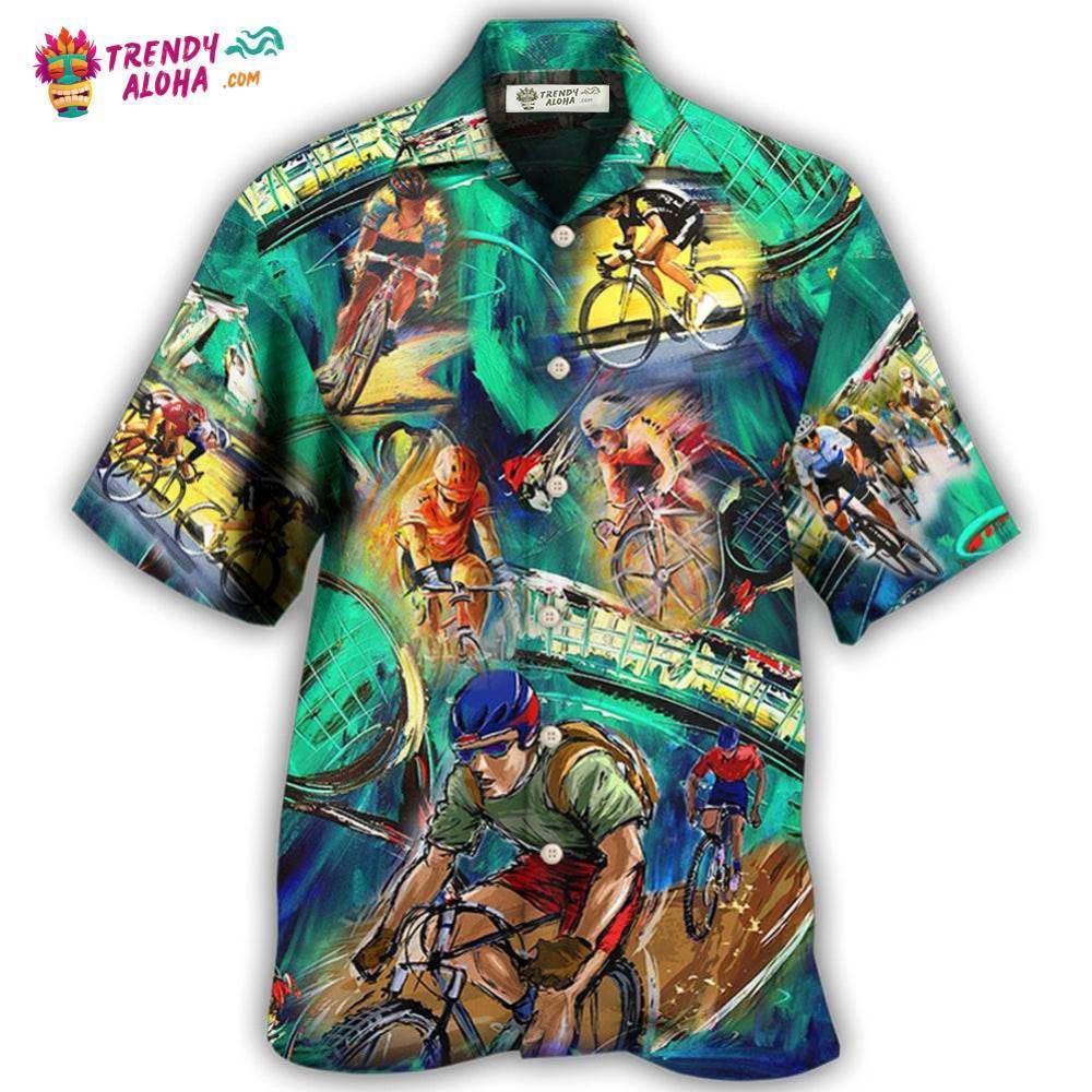 Cycling And Tennis Lover Abstract Painting Hawaiian Shirt – Trendy Aloha