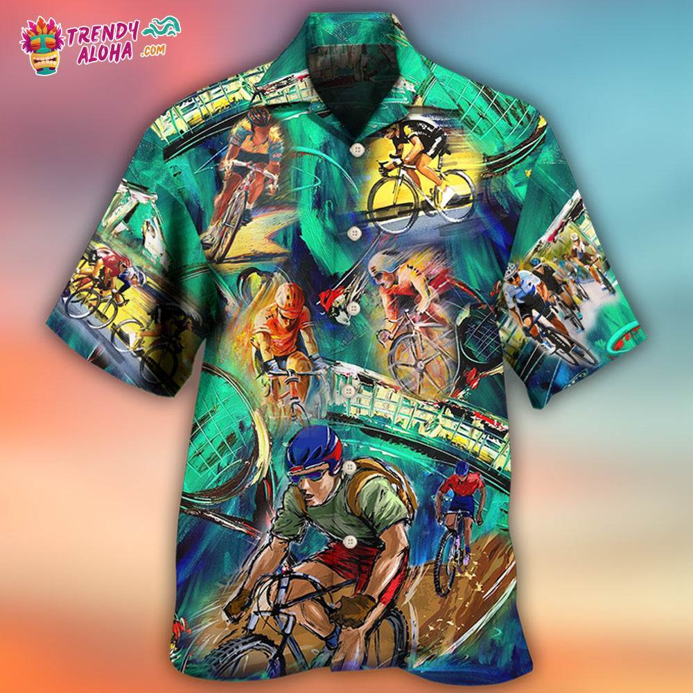 Cycling And Tennis Lover Abstract Painting Hawaiian Shirt – Trendy Aloha