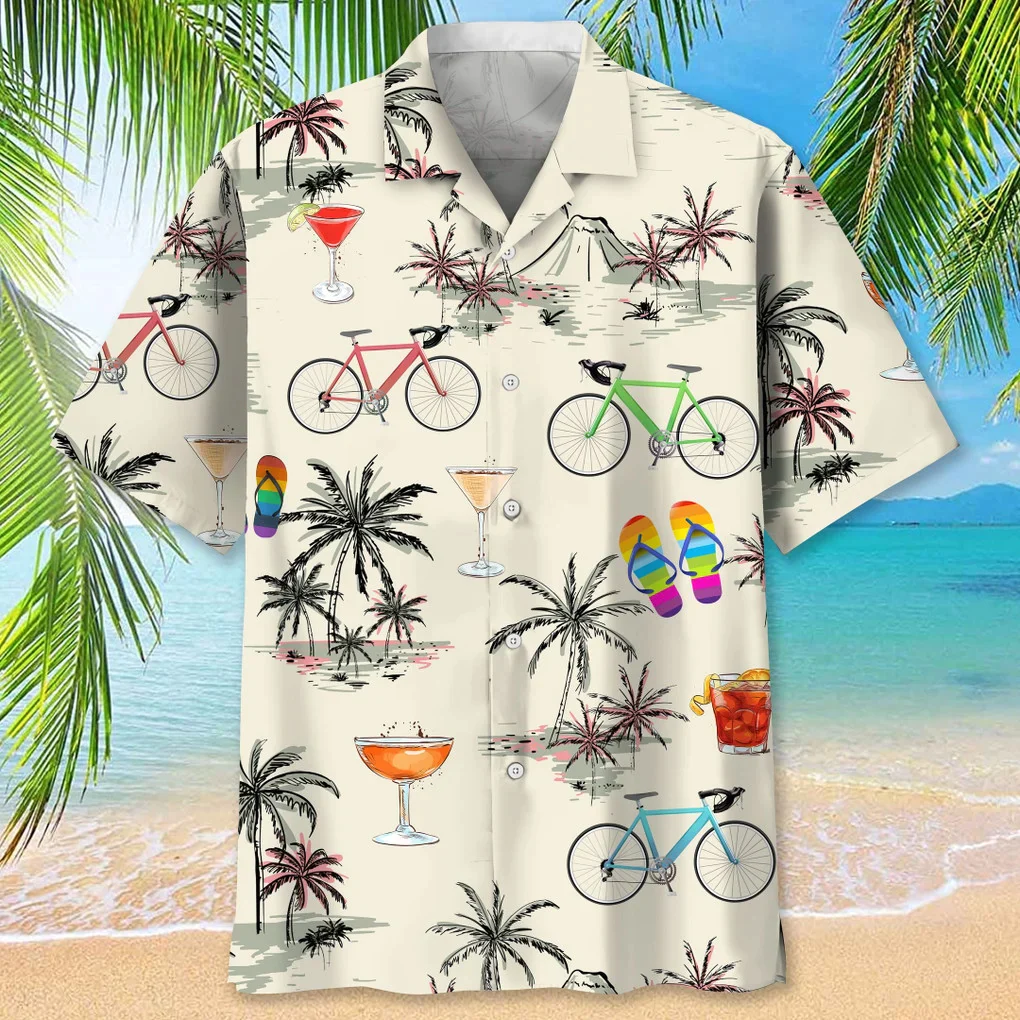 Cycling Beach Coconut Trendy Hawaiian Shirt For Men And Women