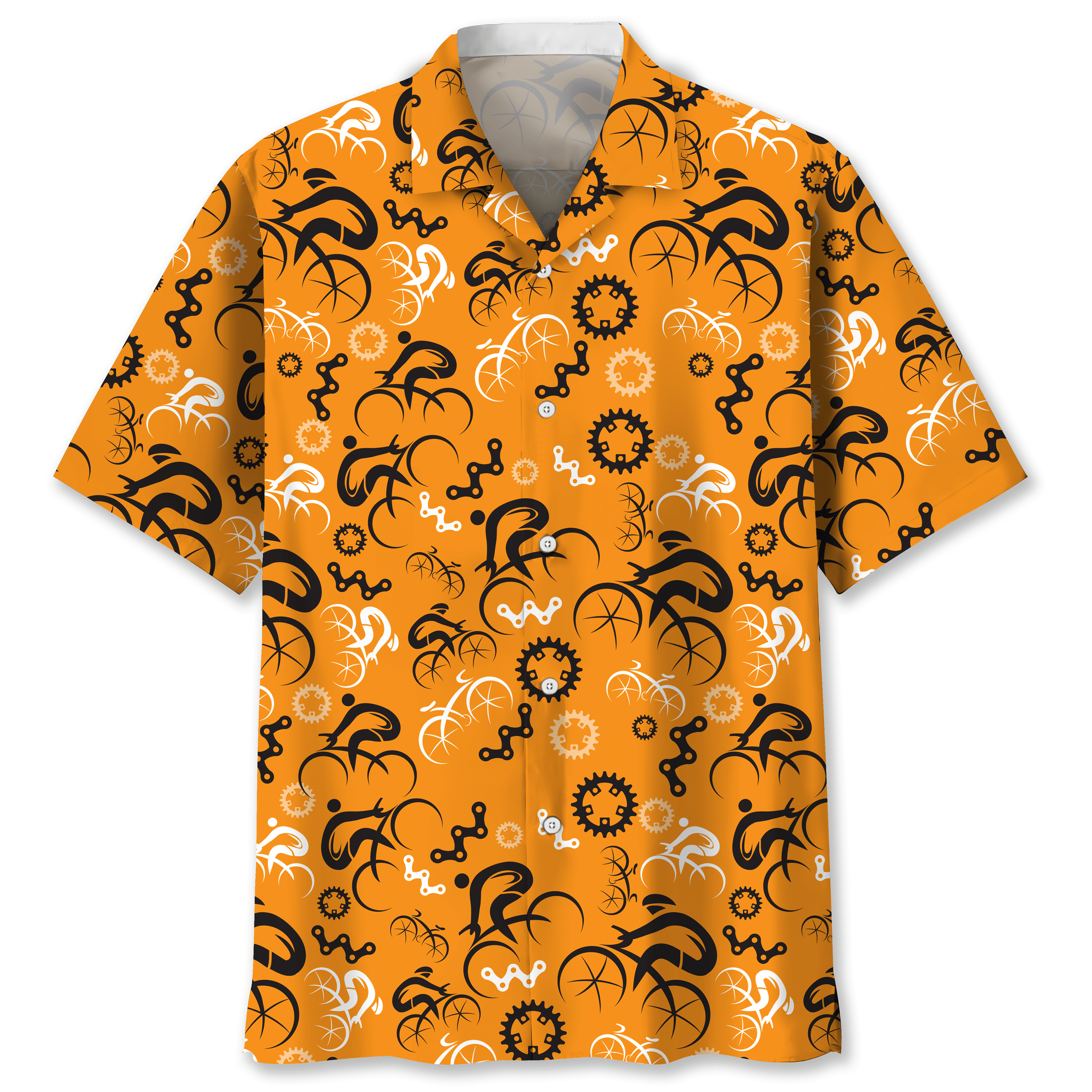 Cycling Orange Trendy Hawaiian Shirt