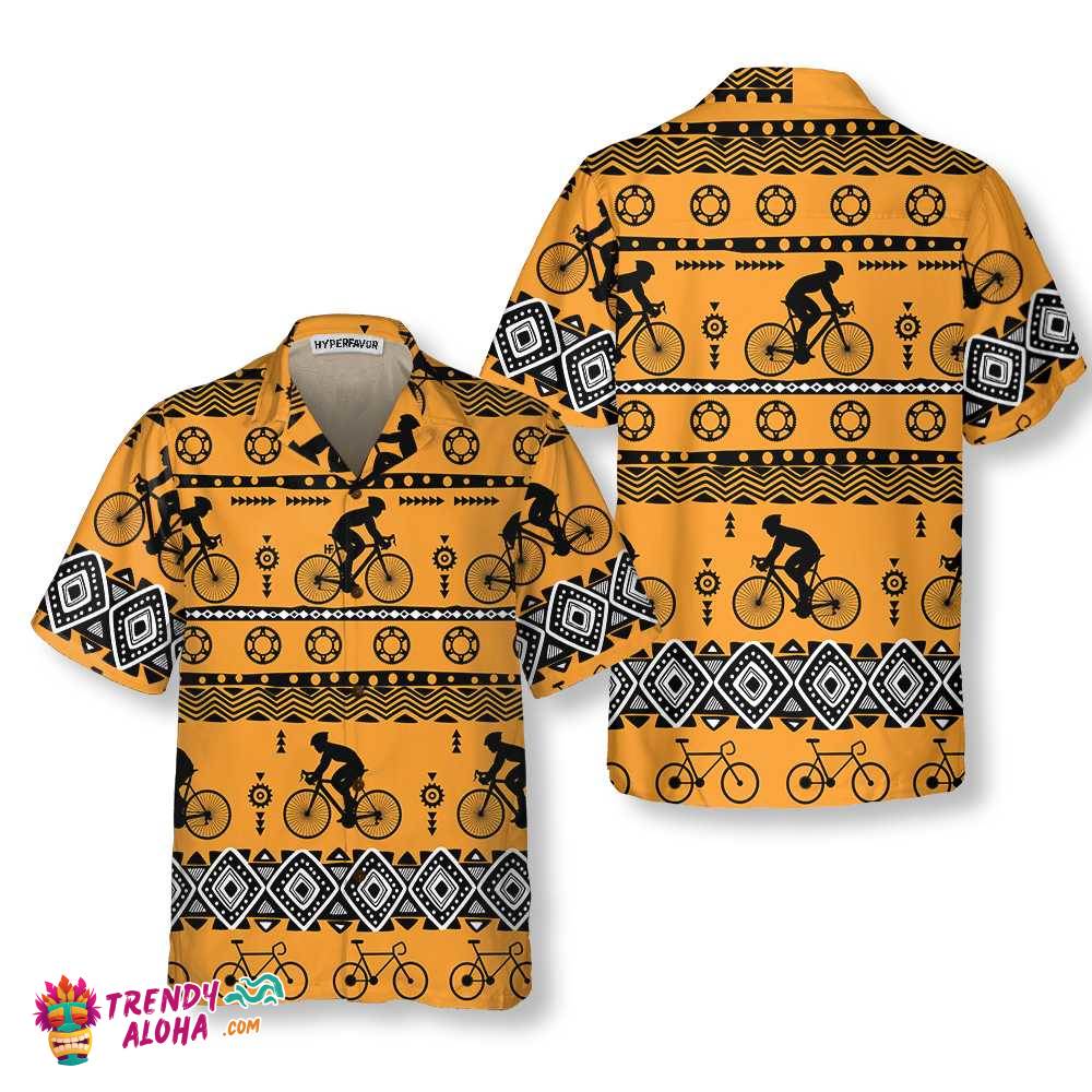 Cycling Tribal Pattern Hawaiian Shirt For Men & Women, Vintage Bicycle Shirt, Best Gift For Bikers Cycling Tribal Pattern Hawaiian Shirt For Men & Women, Vintage Bicycle Shirt, Best Gift For Bikers