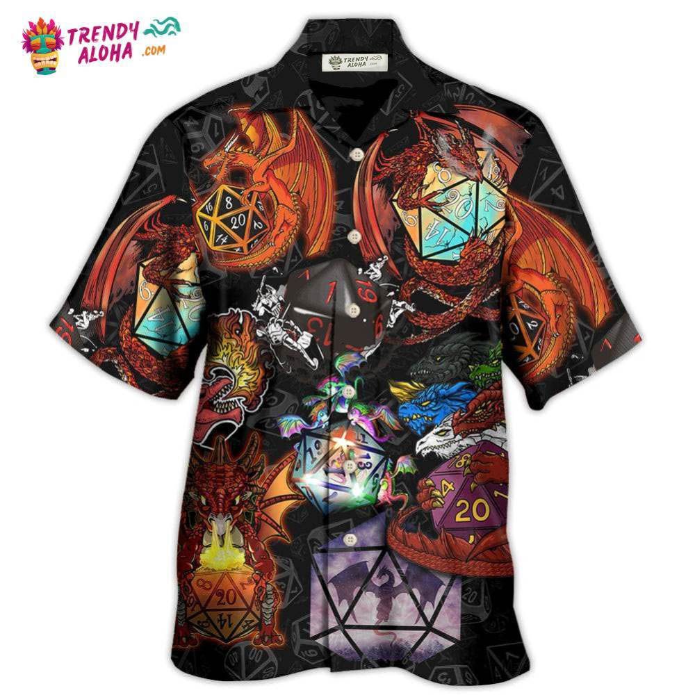D20 And Fire Dragon Art Hawaiian Shirt – Trendy Aloha