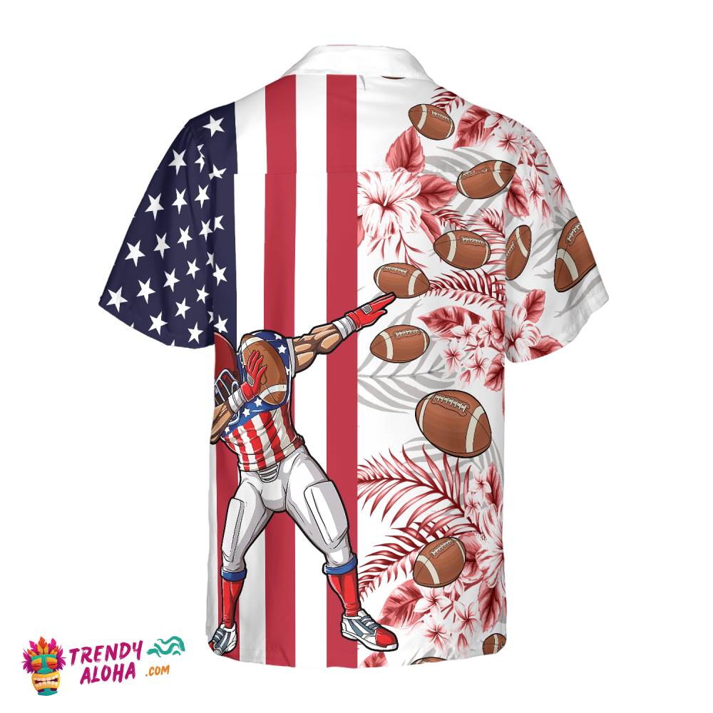Dabbing Football American Flag Tropical Hawaiian Shirt