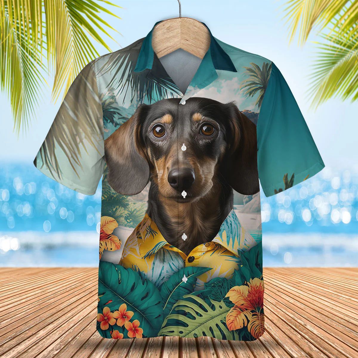Dachshund 1 – 3D Tropical Trendy Hawaiian Shirt