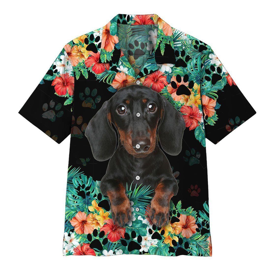 Dachshund Aloha Trendy Hawaiian Shirts, Dog Trendy Hawaiian Shirt For Men, Women