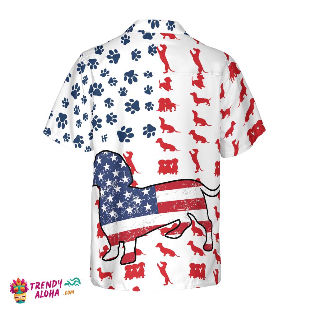 Dachshund American Flag Hawaiian Shirt