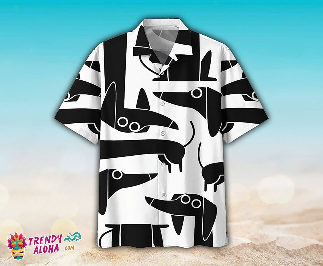 Dachshund Dog Pink Tropical Hawaiian Summer Beach Lovers Shirt
