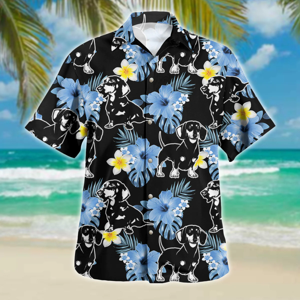 Dachshund Dog Trendy Hawaiian Shirt, Gift For Dog Lovers