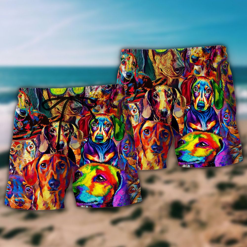 Dachshund Dogs Is Better With A Dachshund Trendy Aloha Hawaiian Beach Shorts