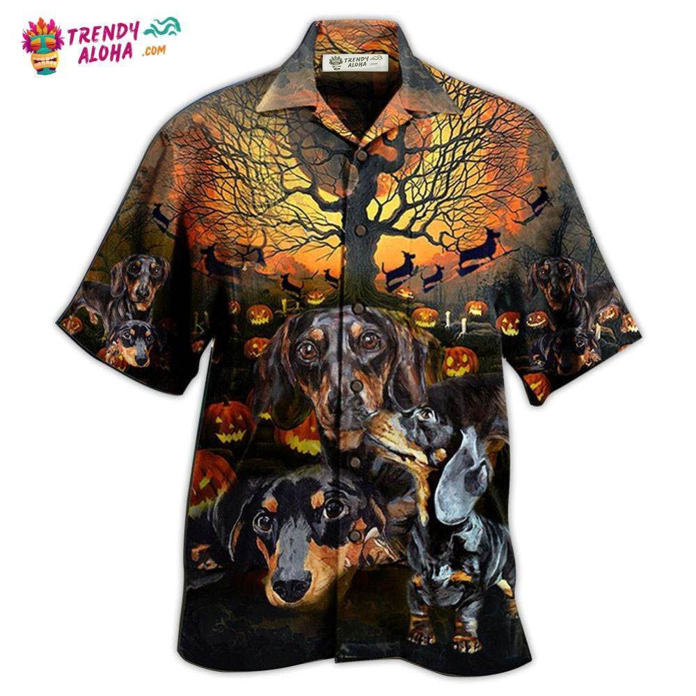 Dachshund Halloween Night Pumpkin Hawaiian Shirt – Trendy Aloha Dachshund Halloween Night Pumpkin Hawaiian Shirt – Trendy Aloha