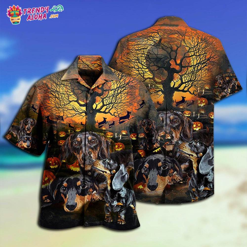 Dachshund Halloween Night Pumpkin Hawaiian Shirt – Trendy Aloha