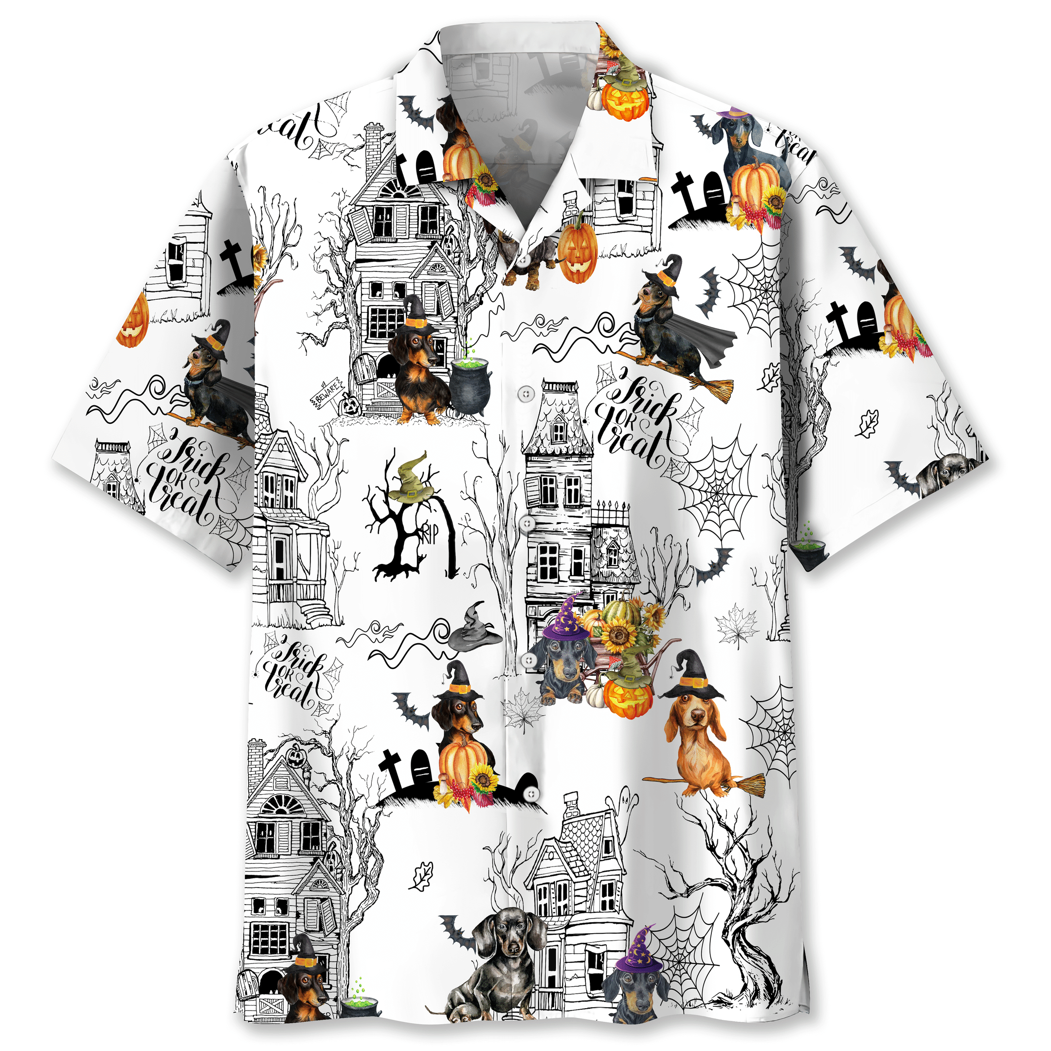 Dachshund Halloween Trendy Hawaiian Shirt