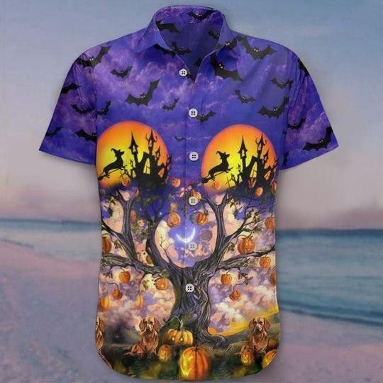 Dachshund Halloween Trendy Hawaiian Shirt, Dachshund Lover Trendy Hawaiian Shirt, Dog Shirt For