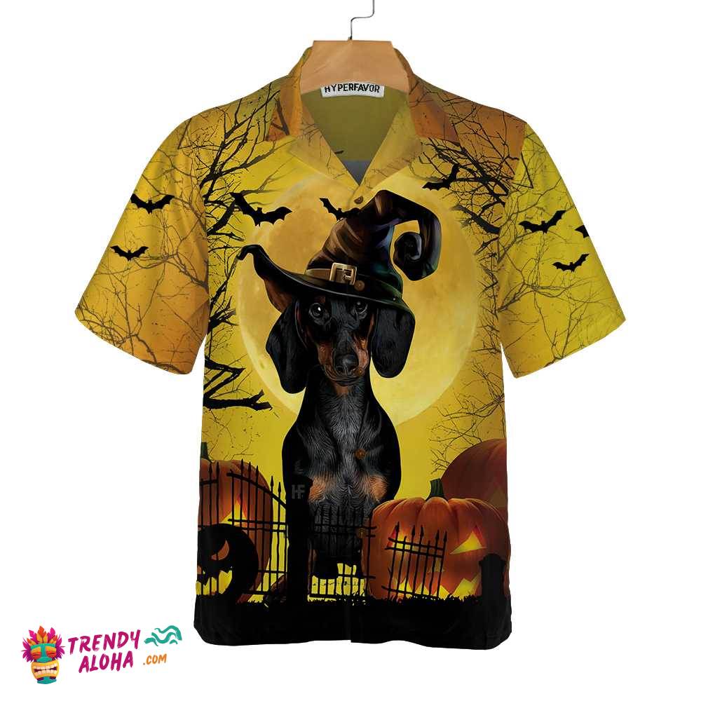 Dachshund Is Never Too Old For Halloween Hawaiian Shirt, Spooky Halloween Shirt For Men And Women