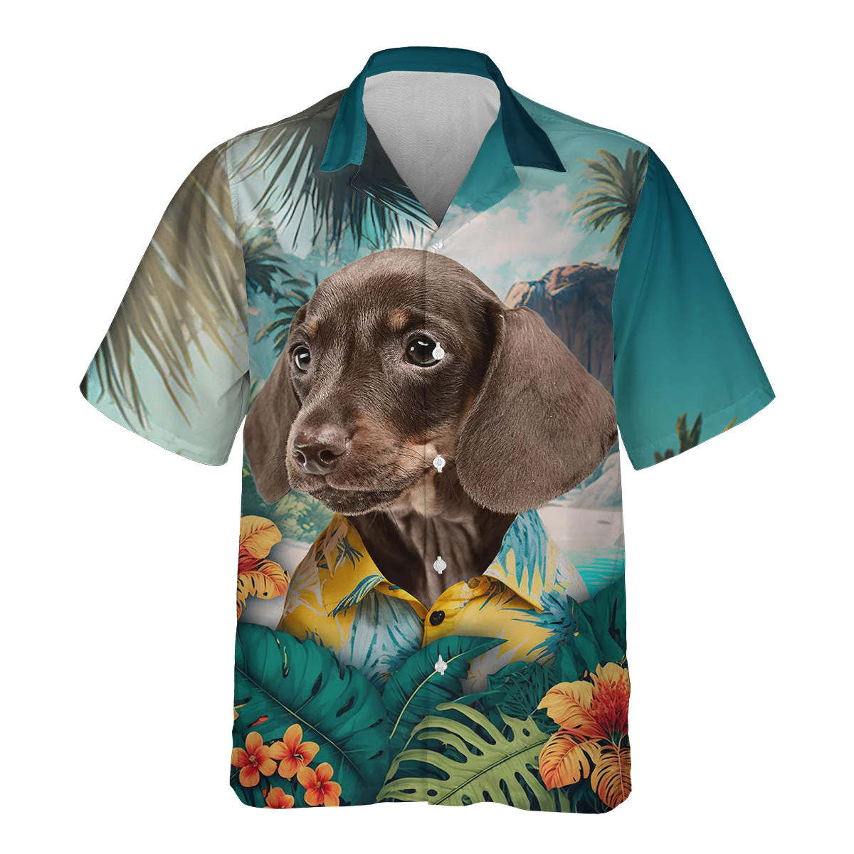 Dachshund Long Silhouette Unveiled In 3D Hawaiian Shirt