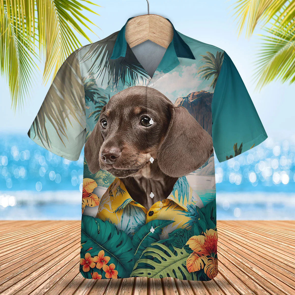 Dachshund Long Silhouette Unveiled In 3D Hawaiian Shirt Dachshund Long Silhouette Unveiled In 3D Hawaiian Shirt
