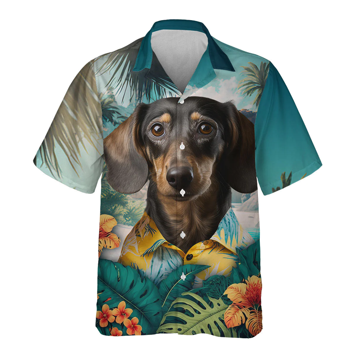 Dachshund Odyssey 1 3D Hawaiian Shirt Trotting Tropical Valleys