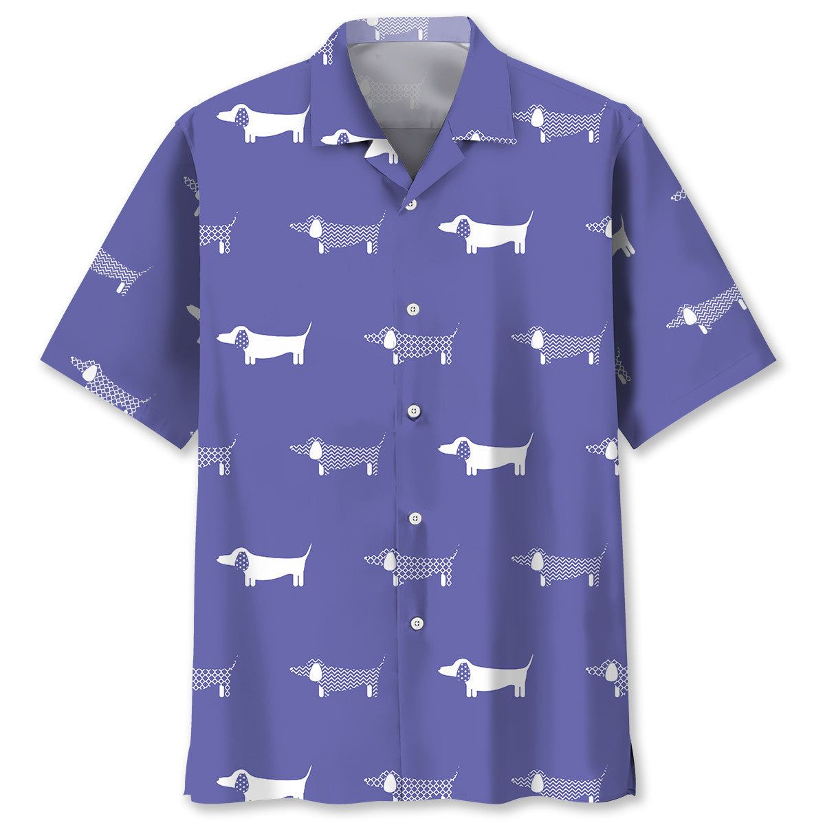 Dachshund Purple Trendy Hawaiian Shirt