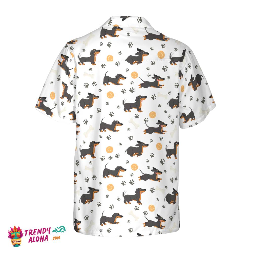 Dachshund Seamless Pattern Adorable Pets Hawaiian Shirt