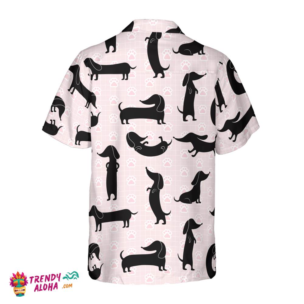 Dachshund Silhouette Pattern Hawaiian Shirt