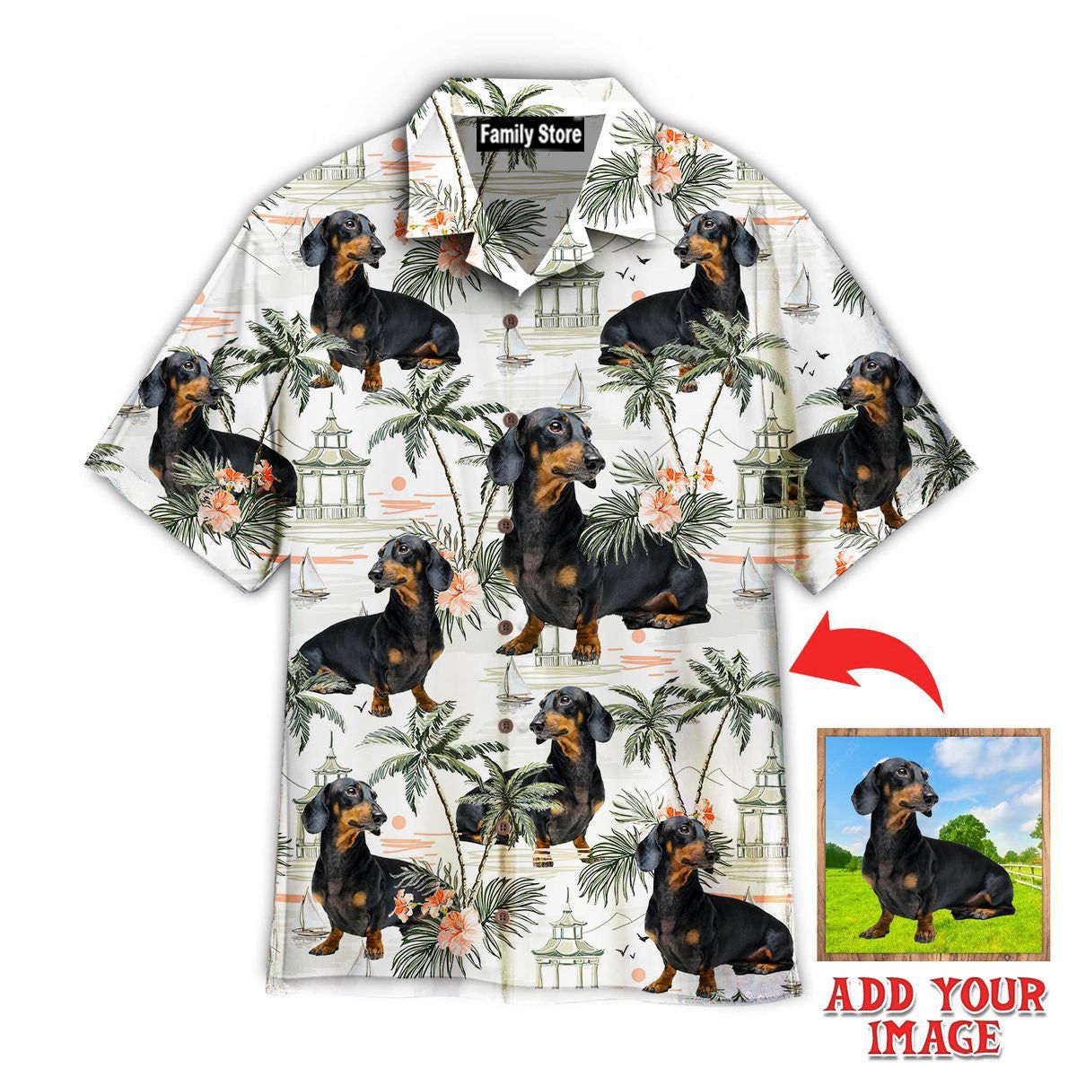 Dachshund Summer Beach Surfing Custom Hawaiian Shirt Dachshund Summer Beach Surfing Custom Hawaiian Shirt