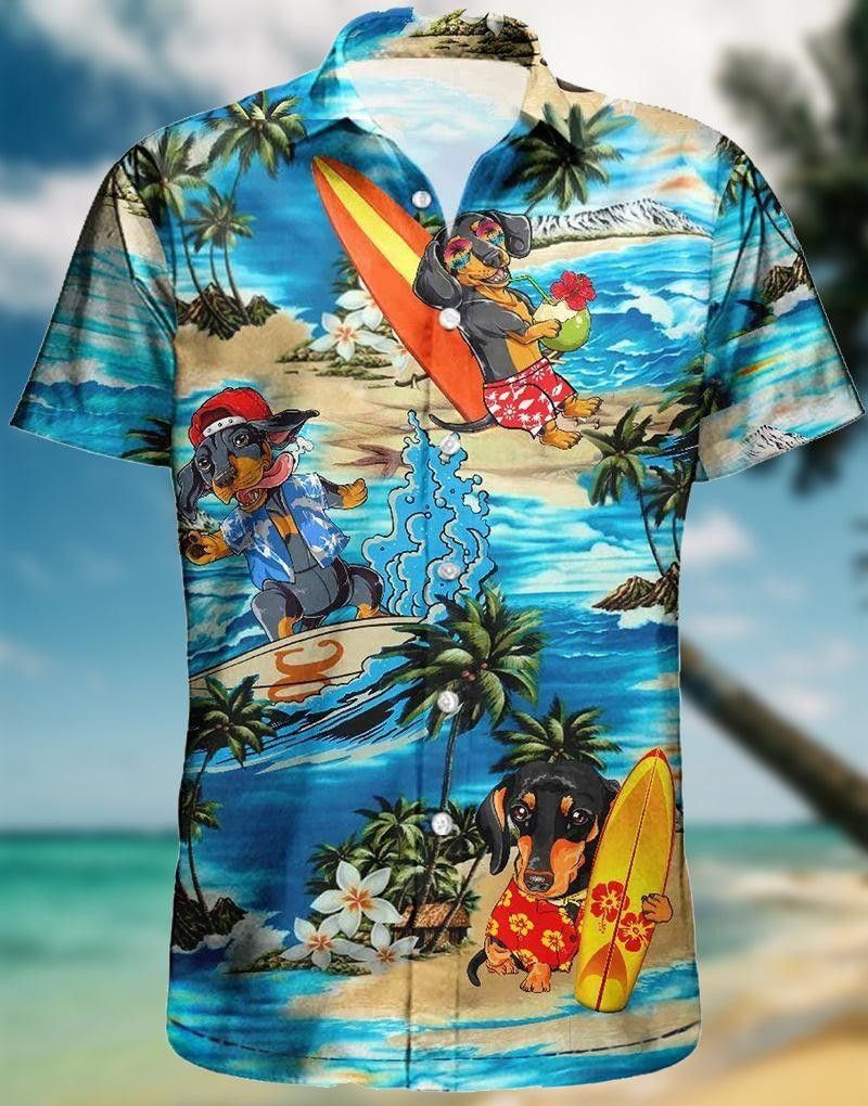 Dachshund Trendy Hawaiian Shirt