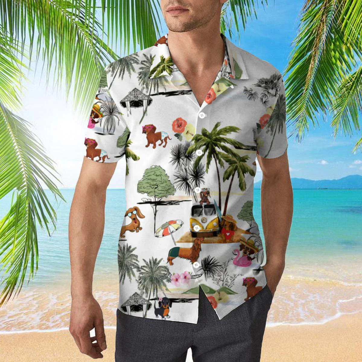 Dachshund Trendy Hawaiian Shirt