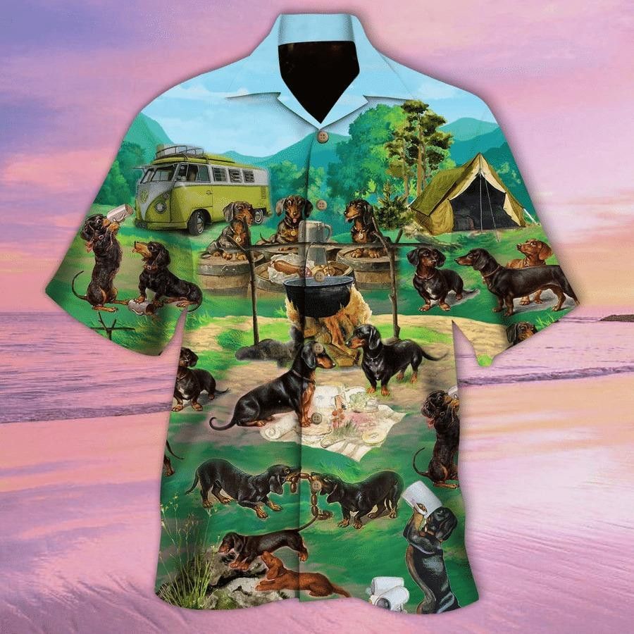 Dachshund Trendy Hawaiian Shirt