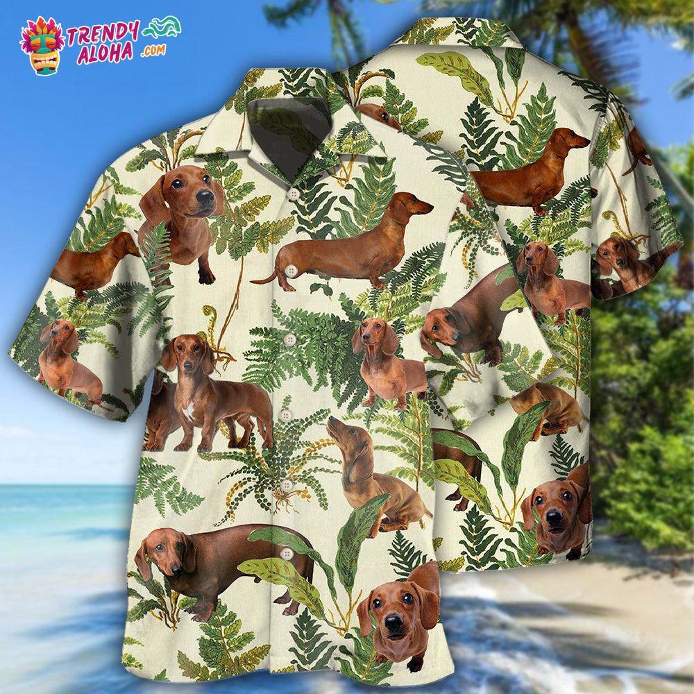 Dachshund Tropical Leaf Lovely Hawaiian Shirt – Trendy Aloha