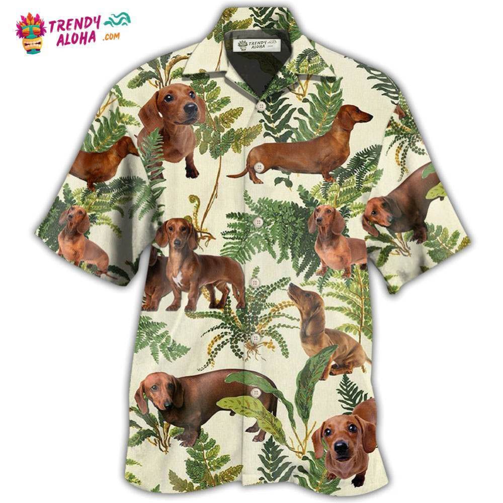Dachshund Tropical Leaf Lovely Hawaiian Shirt – Trendy Aloha