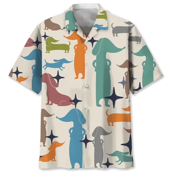 Dachshund Vintage Trendy Hawaiian Shirt, Trendy Hawaiian Shirt For Men, Summer Gift For Dog Lovers