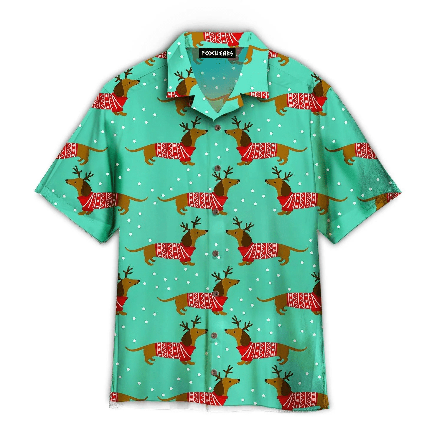 Dachshunds In Christmas Jumpers Trendy Hawaiian Shirt