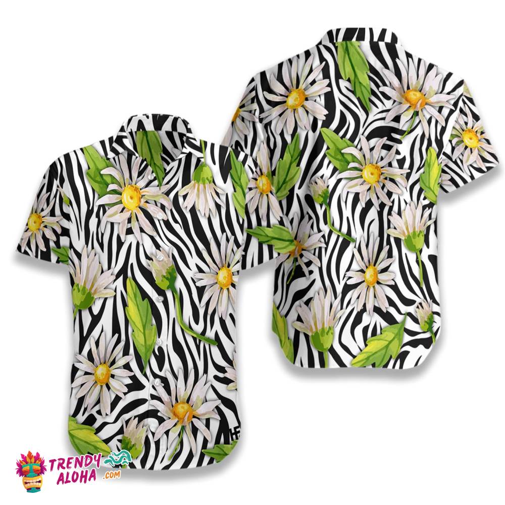Daisy Zebra Watercolor Painting Art Hawaiian Shirt Daisy Zebra Watercolor Painting Art Hawaiian Shirt