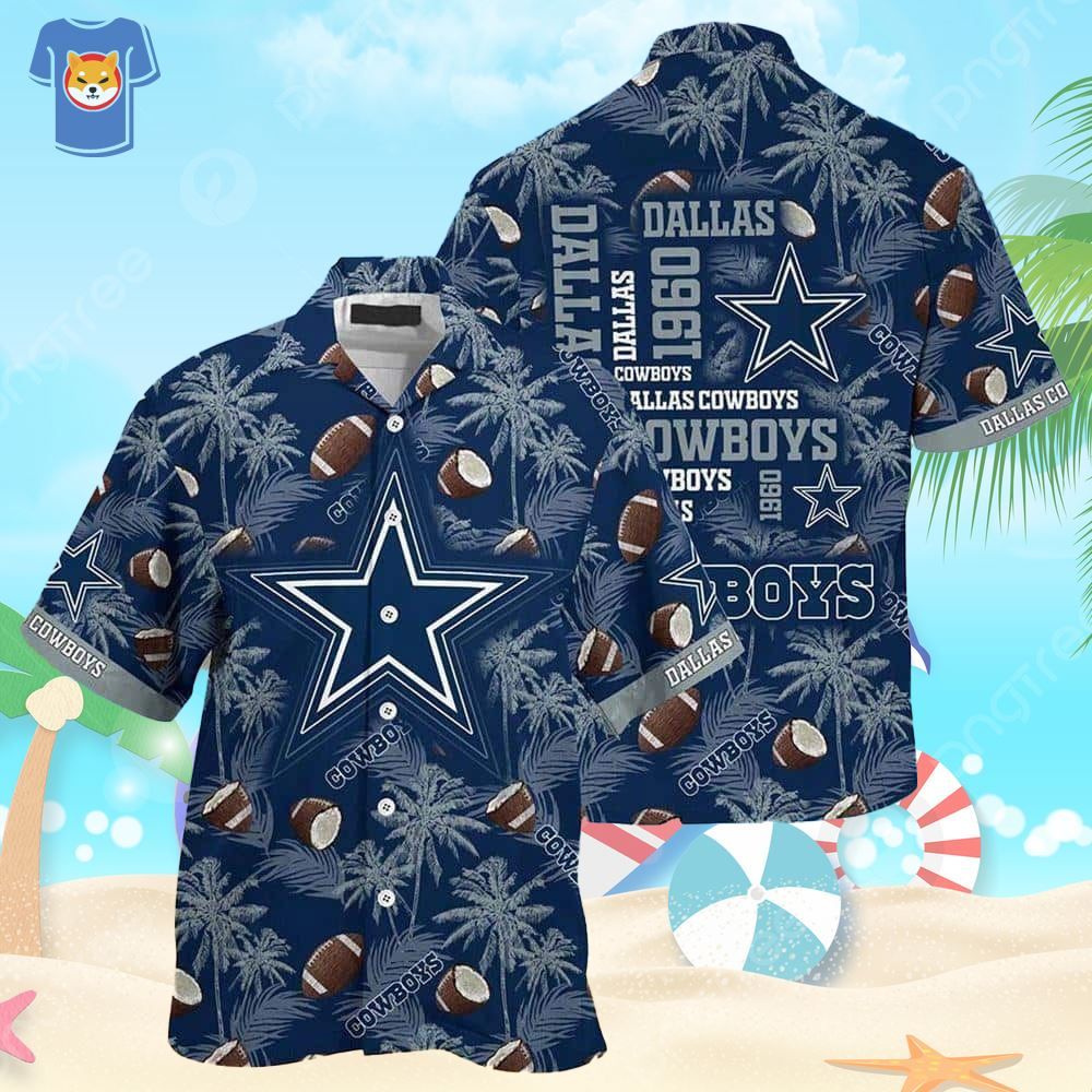 Dallas Cowboys Hawaiian Shirt Coconut Tree Pattern Summer Beach Gift