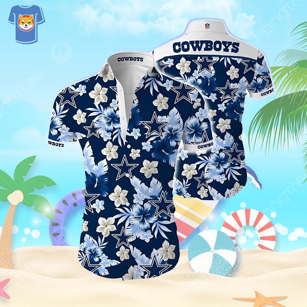 Dallas Cowboys Hawaiian Shirt Tropical Flower All Over Print