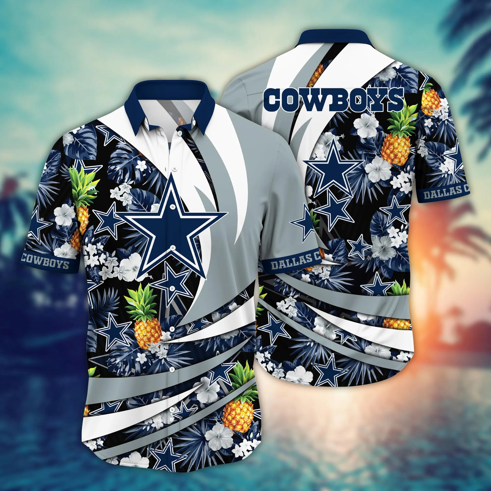 Dallas Cowboys NFL Hawaiian Shirt Sun-Soaked Aloha Shirt Dallas Cowboys NFL Hawaiian Shirt Sun-Soaked Aloha Shirt
