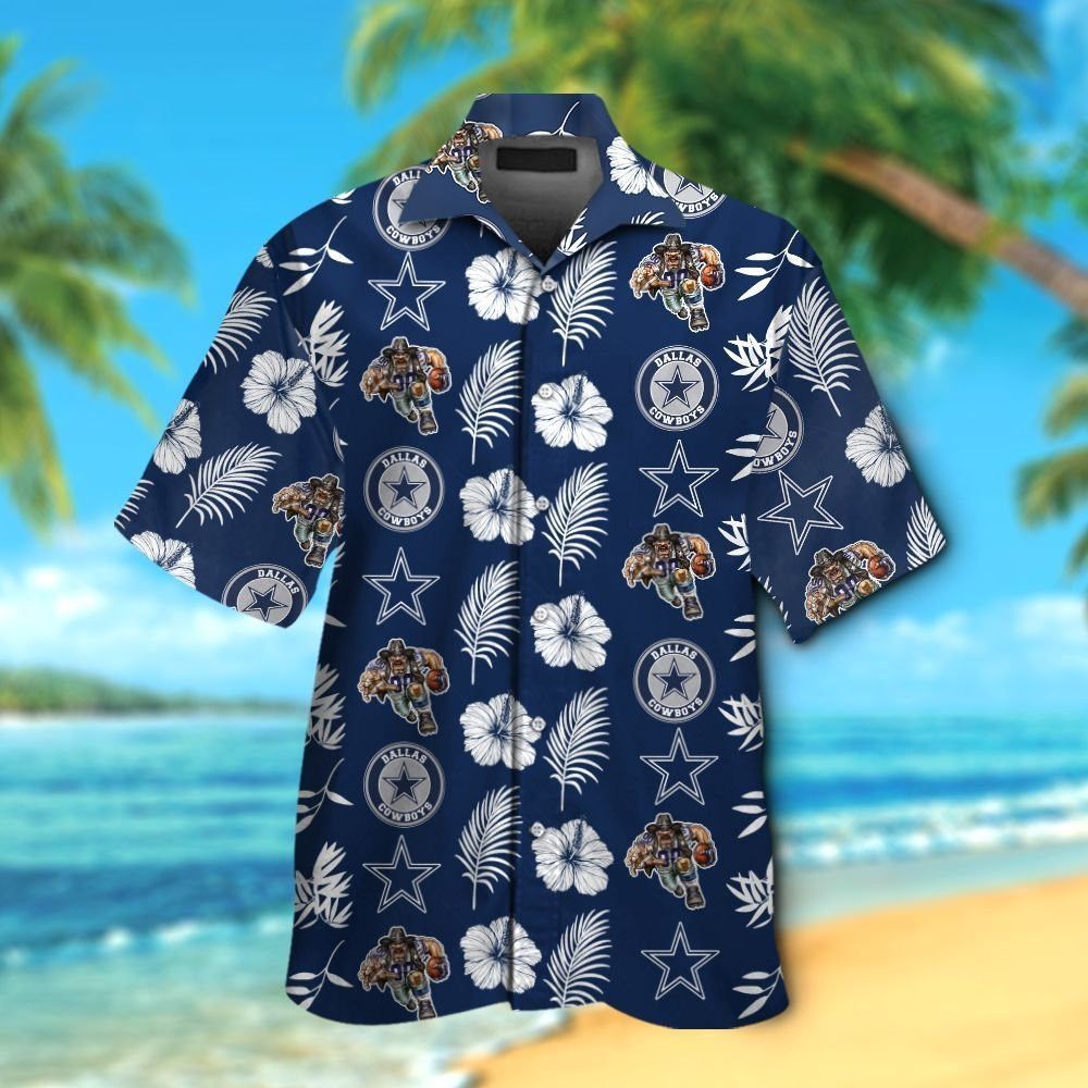 Dallas Cowboys Short Sleeve Button Up Tropical Hawaiian Shirt VER014