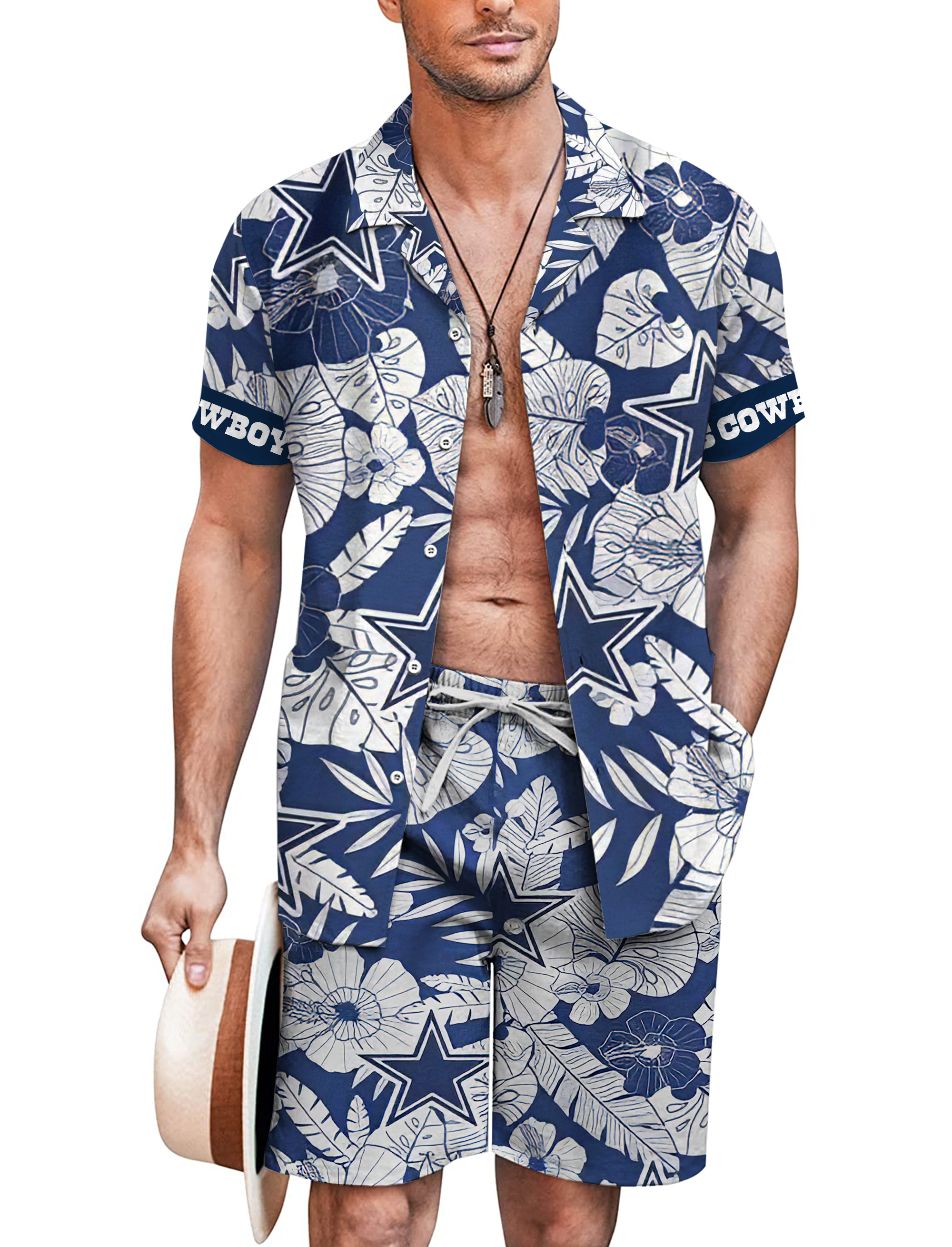 Dallas Cowboys Tropical Men’s Hawaiian Shirt Shorts Collection