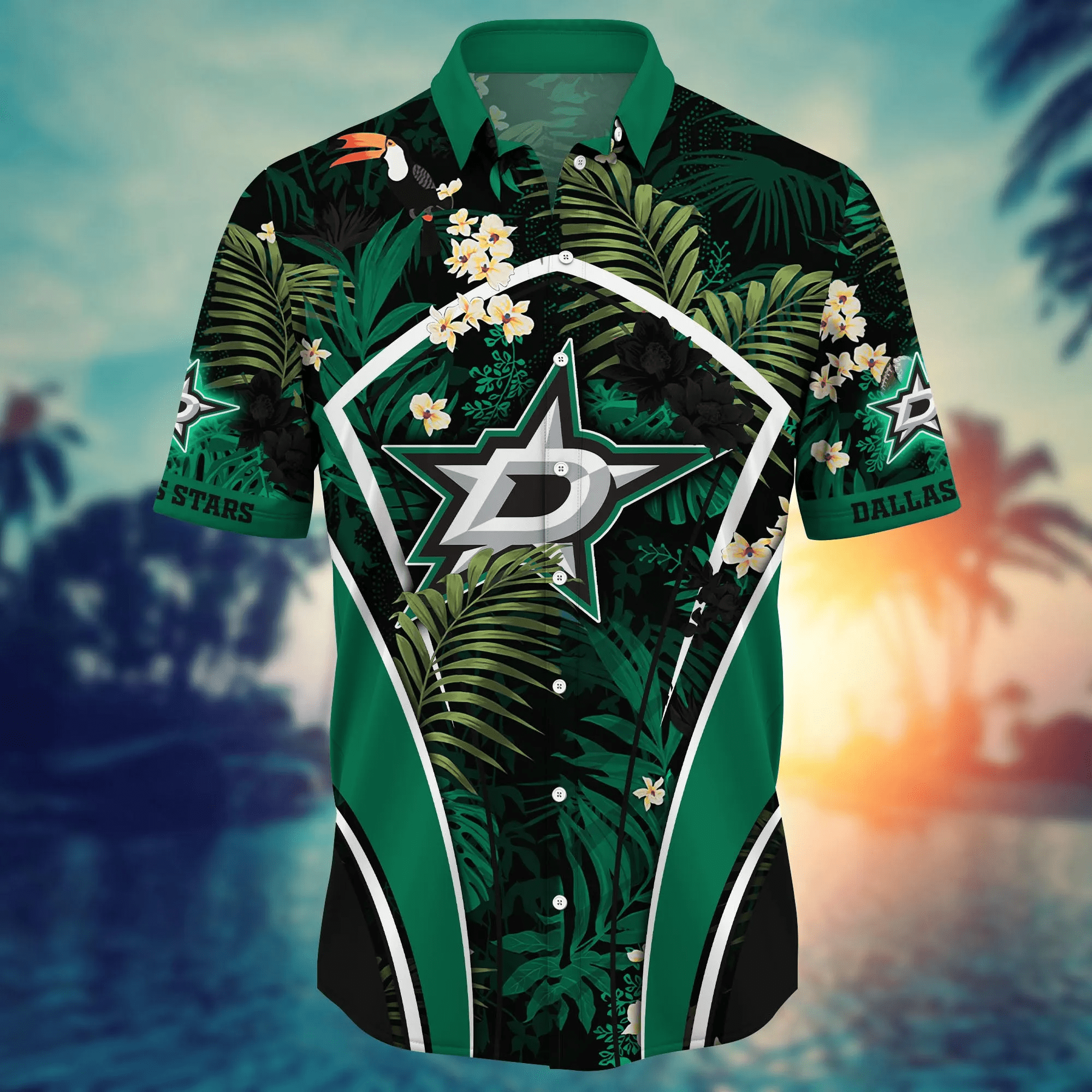 Dallas Stars NHL Hawaiian Shirt Ocean Waves Aloha Shirt