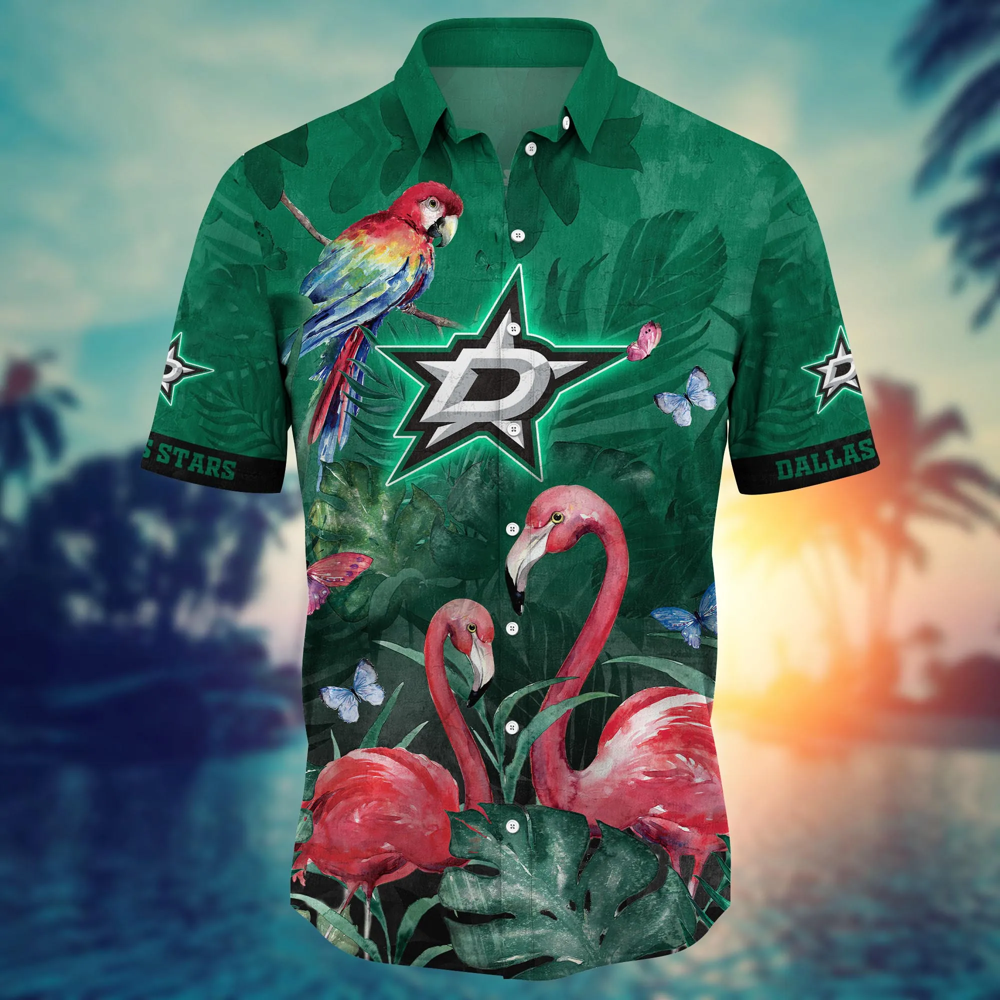 Dallas Stars NHL Hawaiian Shirt Sea Breeze Aloha Shirt