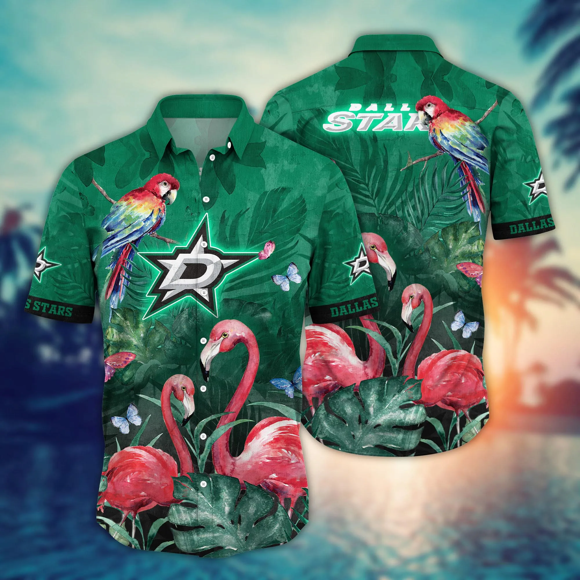 Dallas Stars NHL Hawaiian Shirt Sea Breeze Aloha Shirt