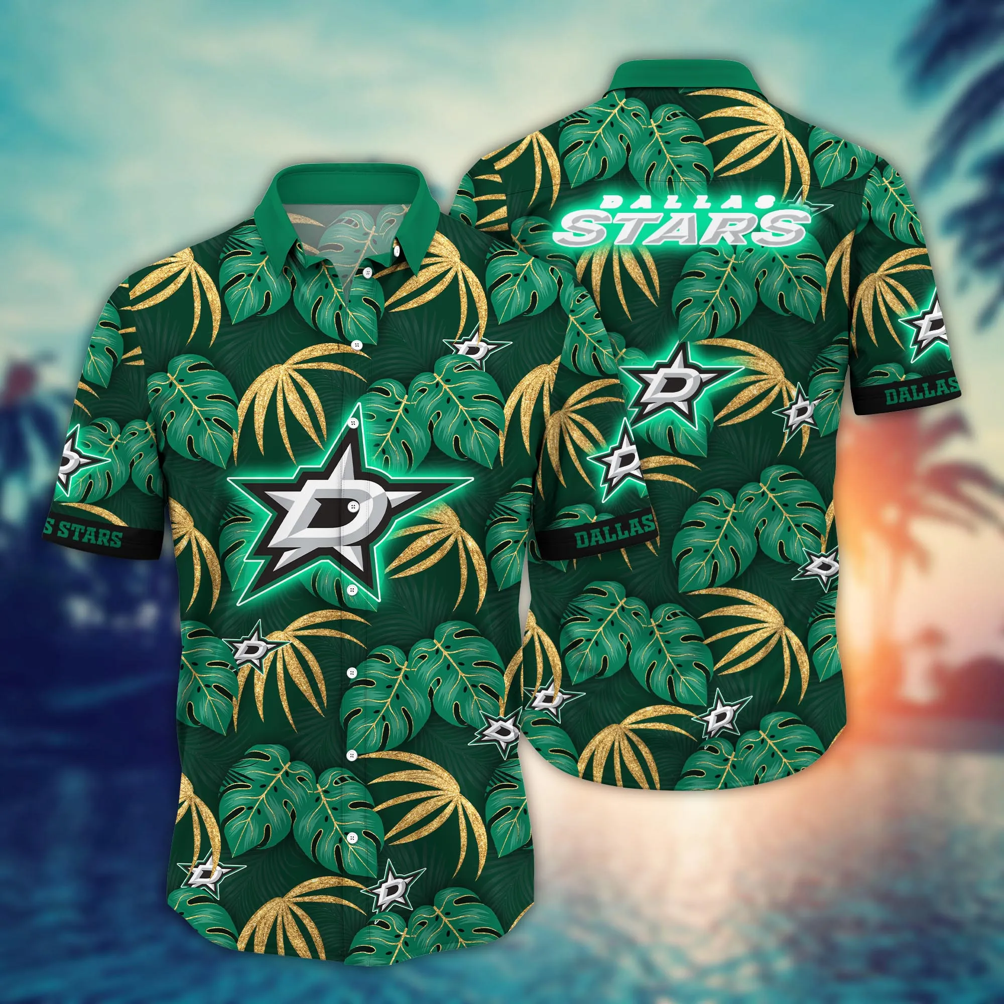 Dallas Stars NHL Hawaiian Shirt Sunlit Aloha Shirt