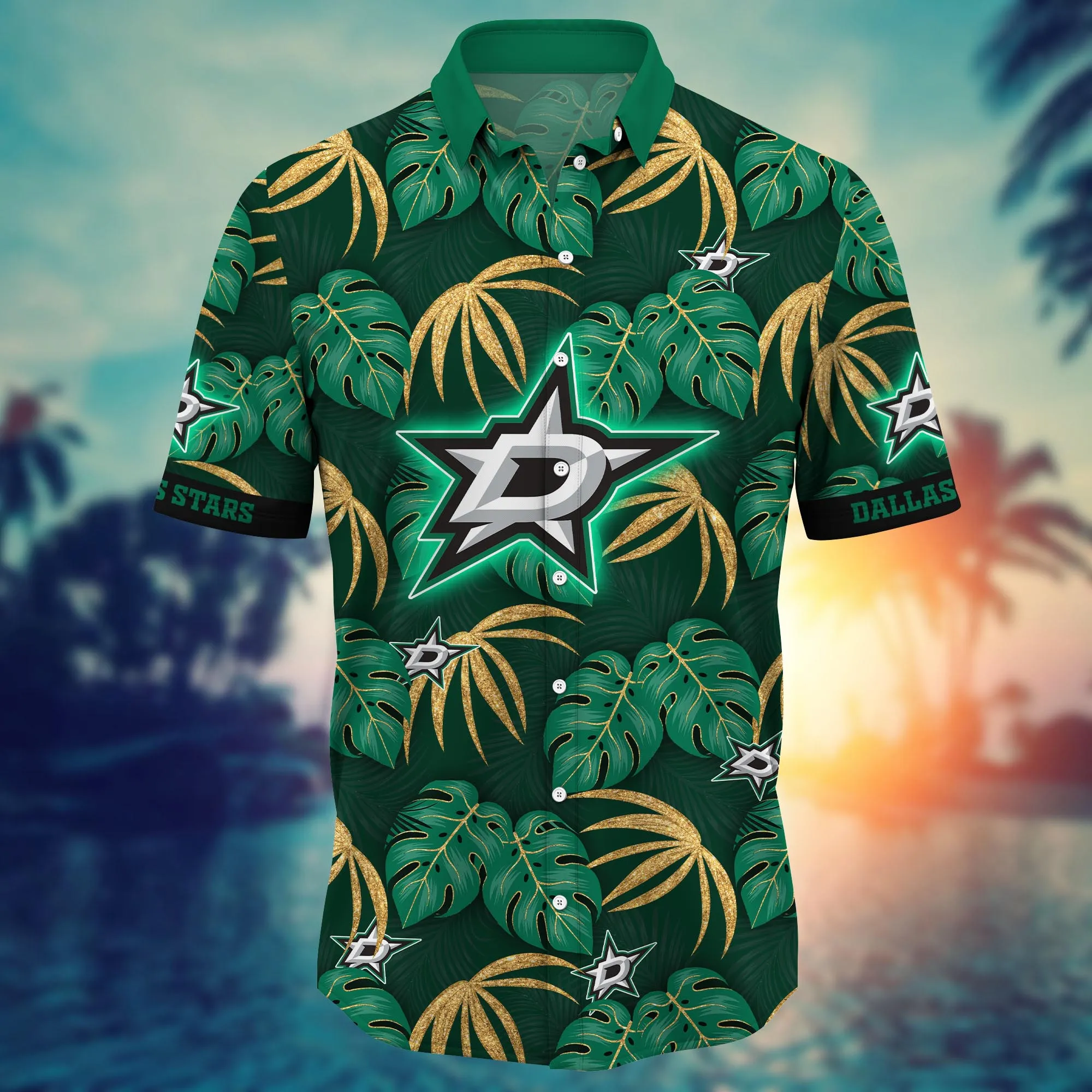 Dallas Stars NHL Hawaiian Shirt Sunlit Aloha Shirt