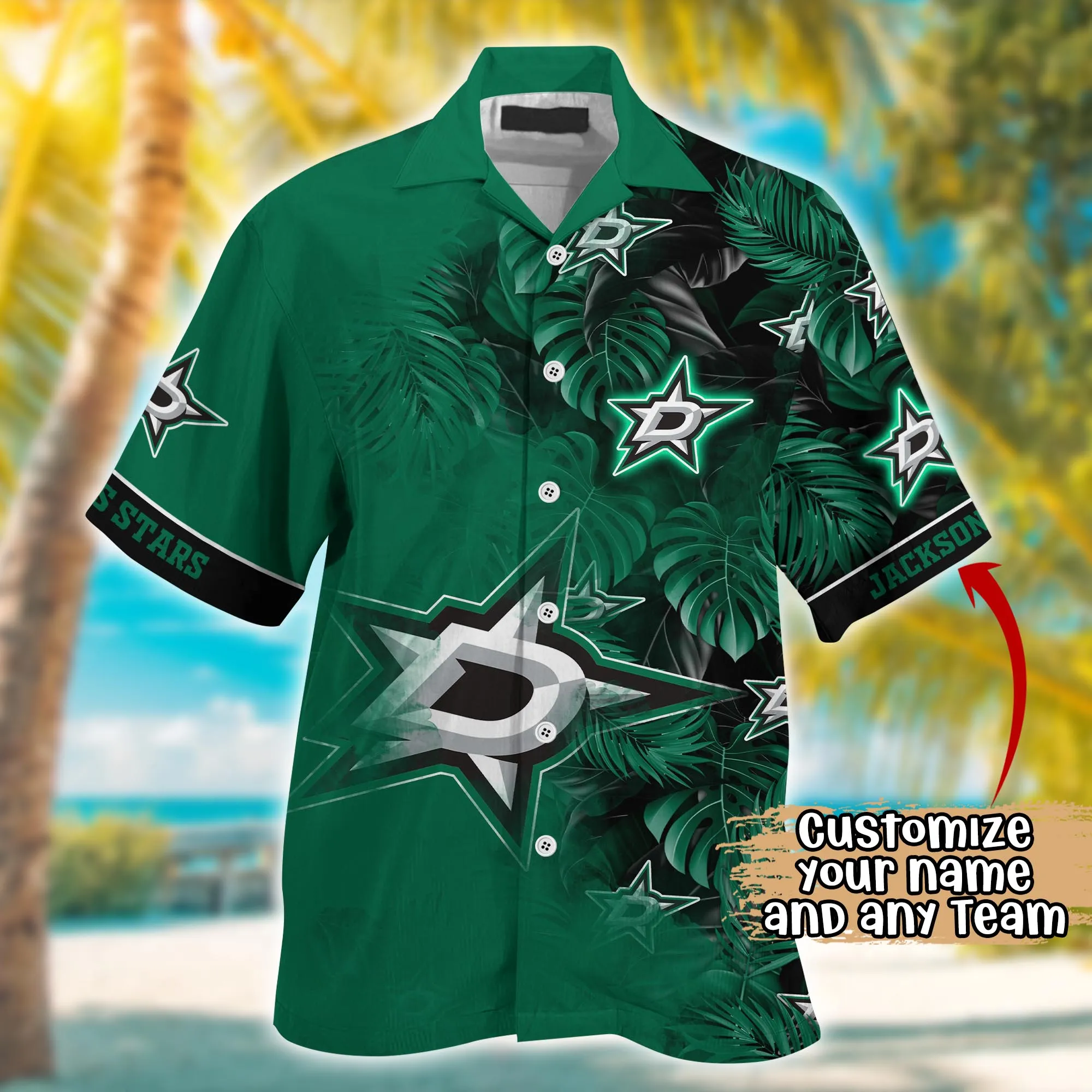 Dallas Stars NHL Summer Hawaii Shirt And Tshirt Custom Aloha Shirt
