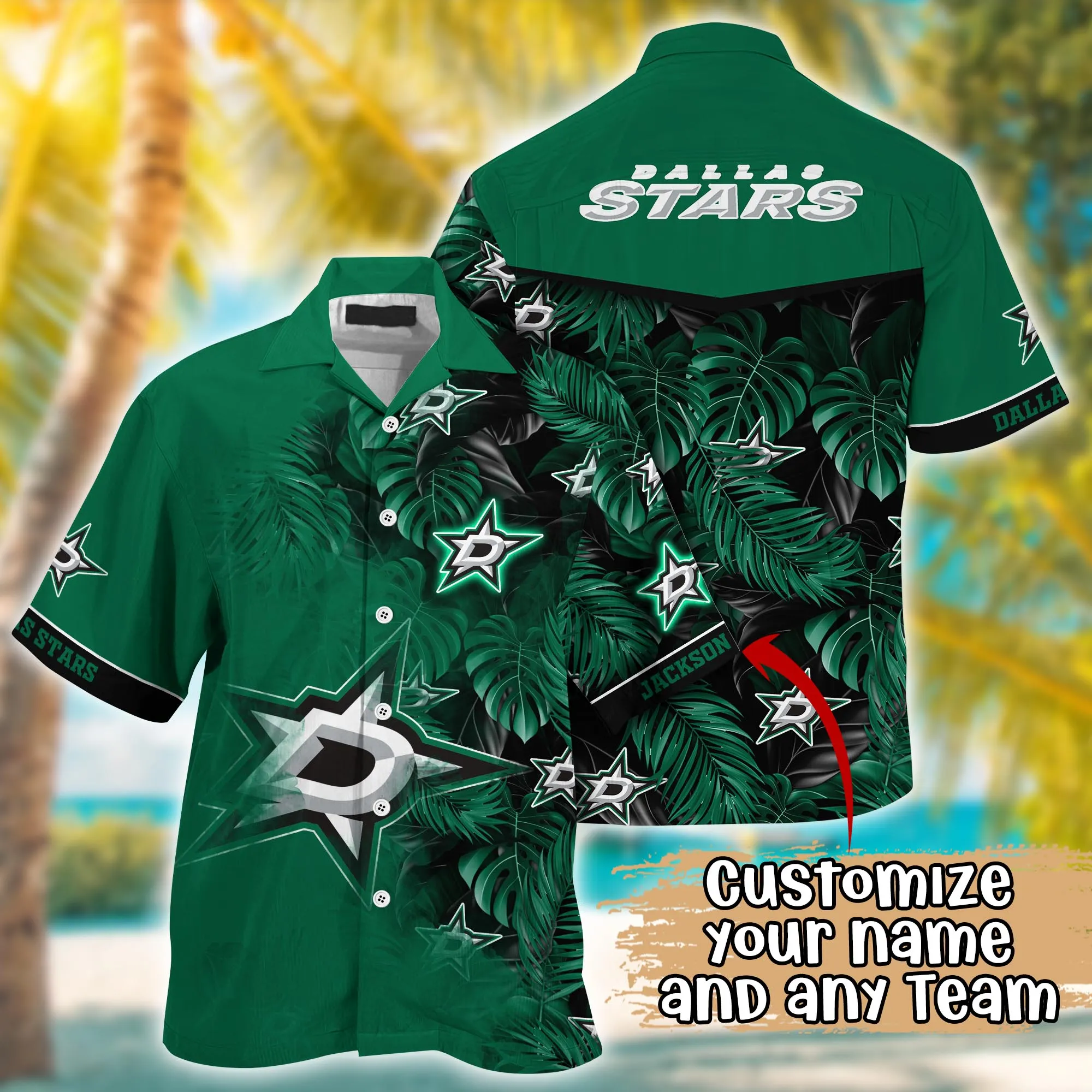 Dallas Stars NHL Summer Hawaii Shirt And Tshirt Custom Aloha Shirt