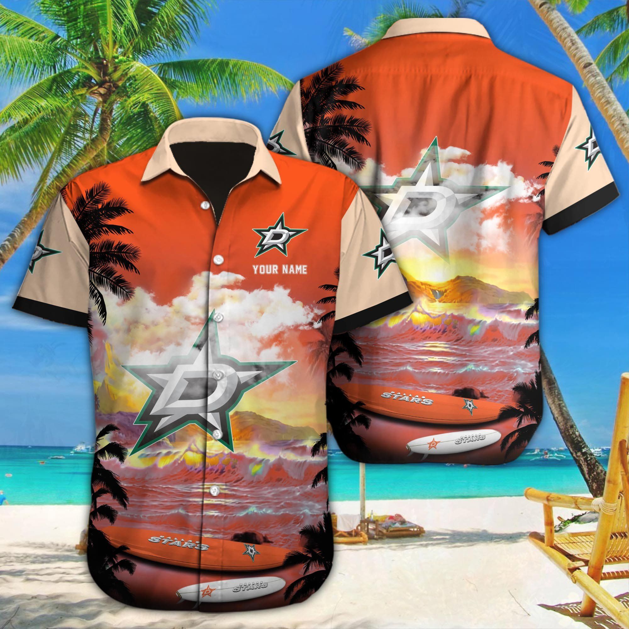 Dallas Stars Spirit Aloft in Custom Hawaiian Ensemble